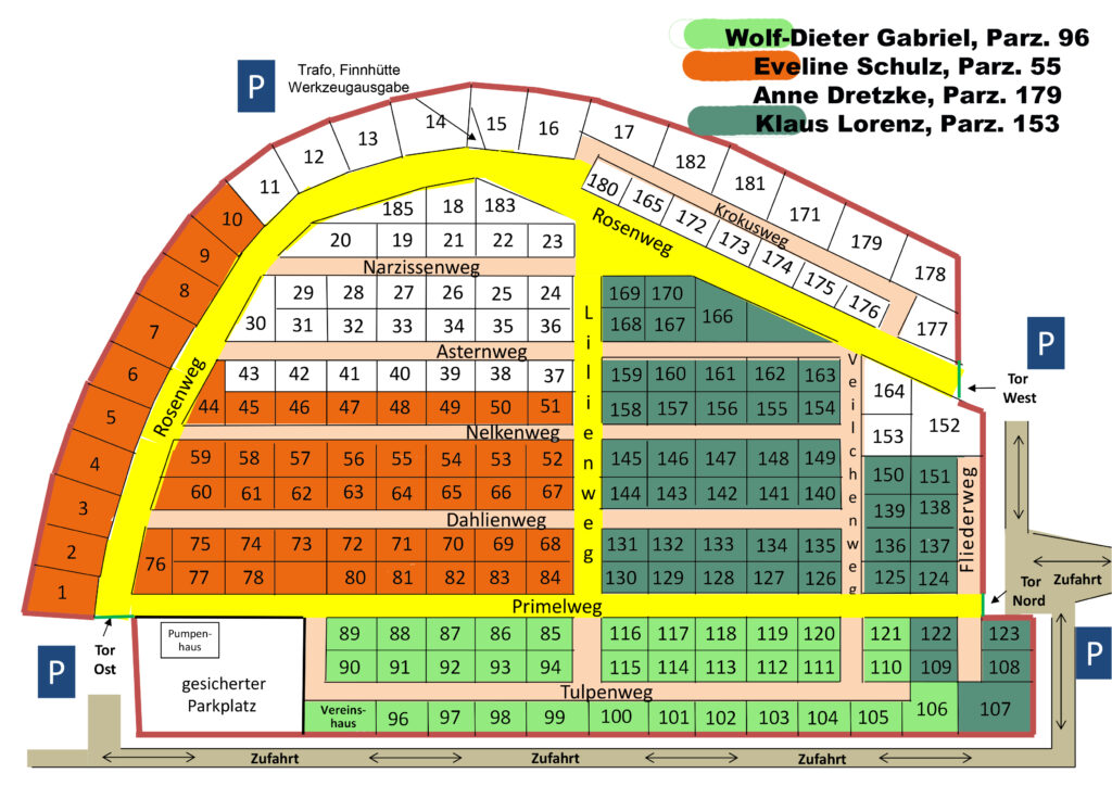 Lageplan und Übersicht Wegebereiche